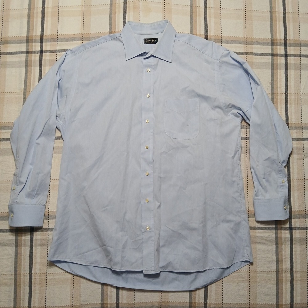 Gitman Bros Men's Long Sleeve Blue Cotton Oxford Button Shirt Size L (16.5-34) - Picture 5 of 11